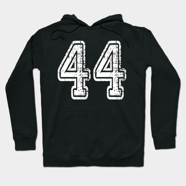 Number 44 Grungy in white Hoodie by Sterling